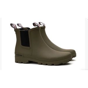 SeaVees Men's Bolina Rain Boot Military Olive Rubber M-7